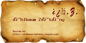 Öhlbaum Zétény névjegykártya